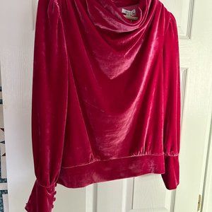 Anthropologie pink velvet top size large never worn